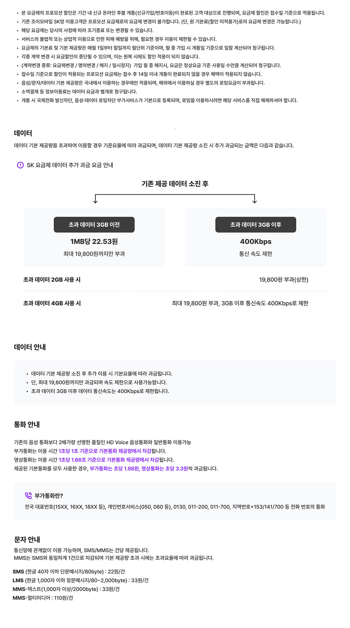 JOY 200분 20GB